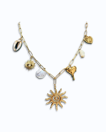 Golden Sunbeam Charm Necklace