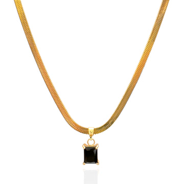 Noir Luxe Herringbone Necklace