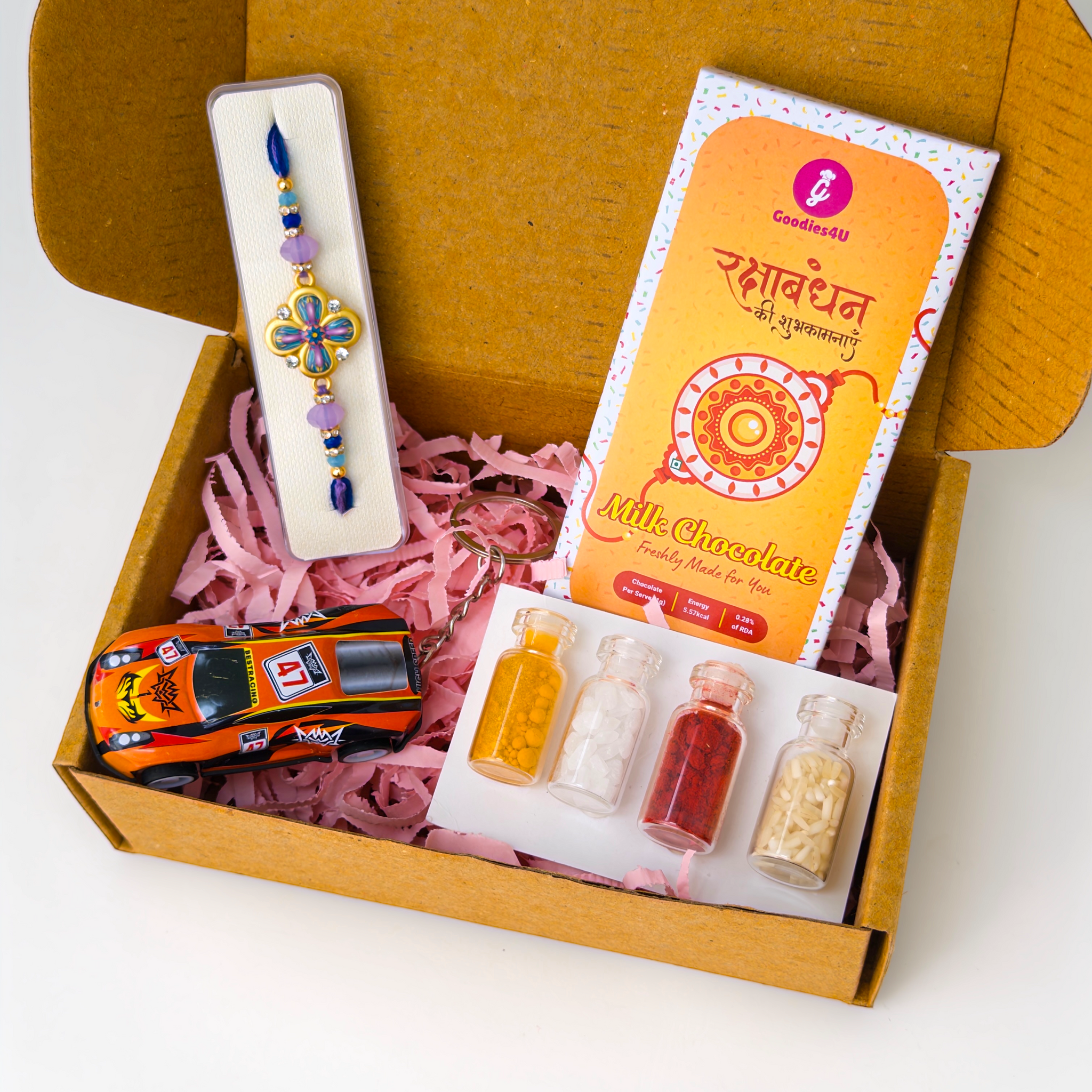 Purple Floral Rakhi Hamper- From Sister to Brother
