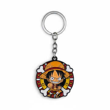 Pirate Straw Hat Metal Spinner Keychain