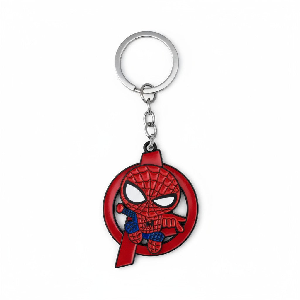 Spider Hero Metal Spinner Keychain