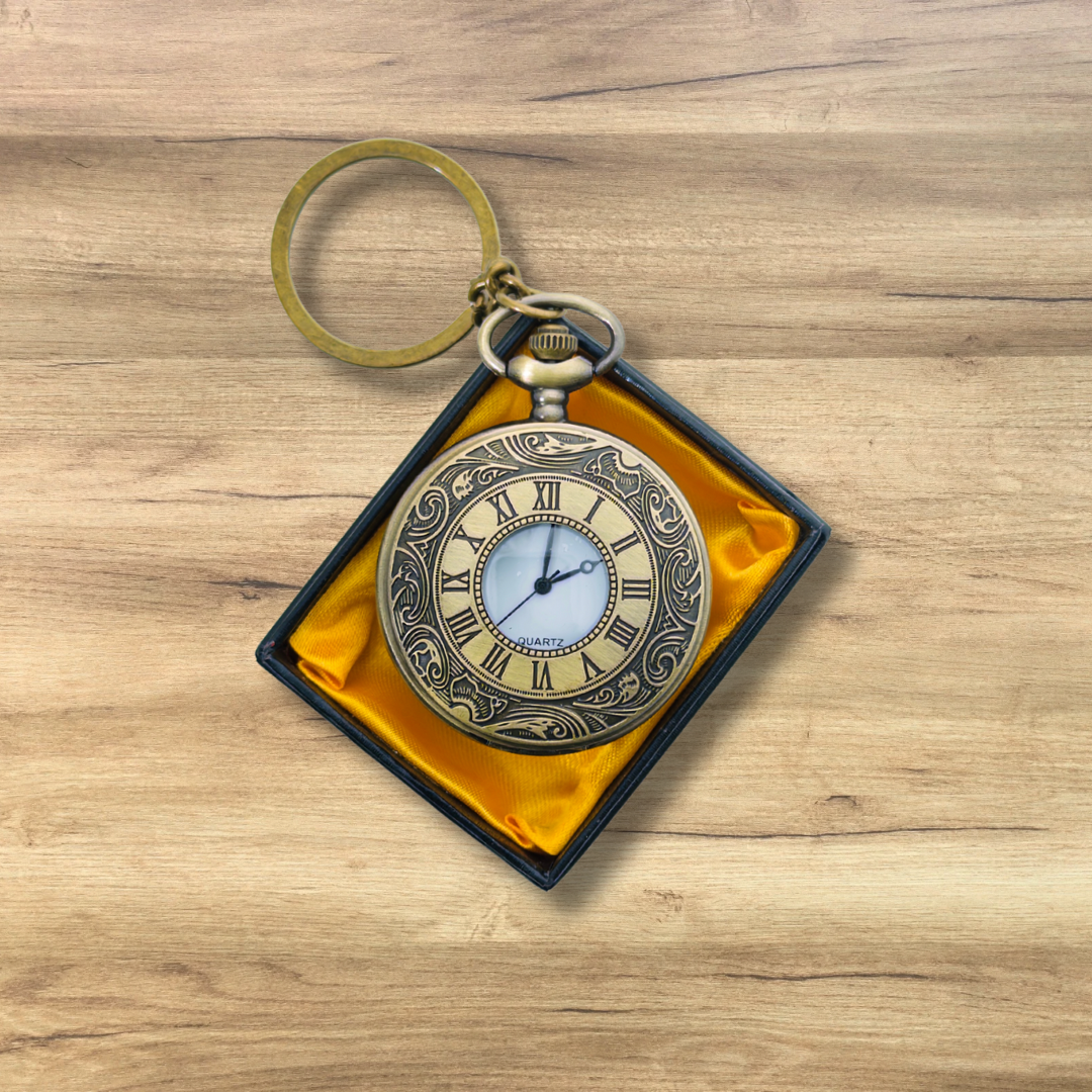 Roman Reverie Classic Pocket Watch Keychain