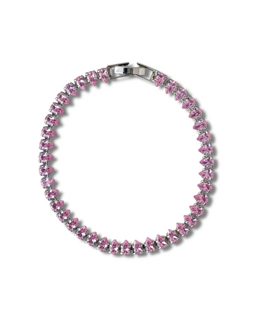 Pink Teardrop Tennis Bracelet