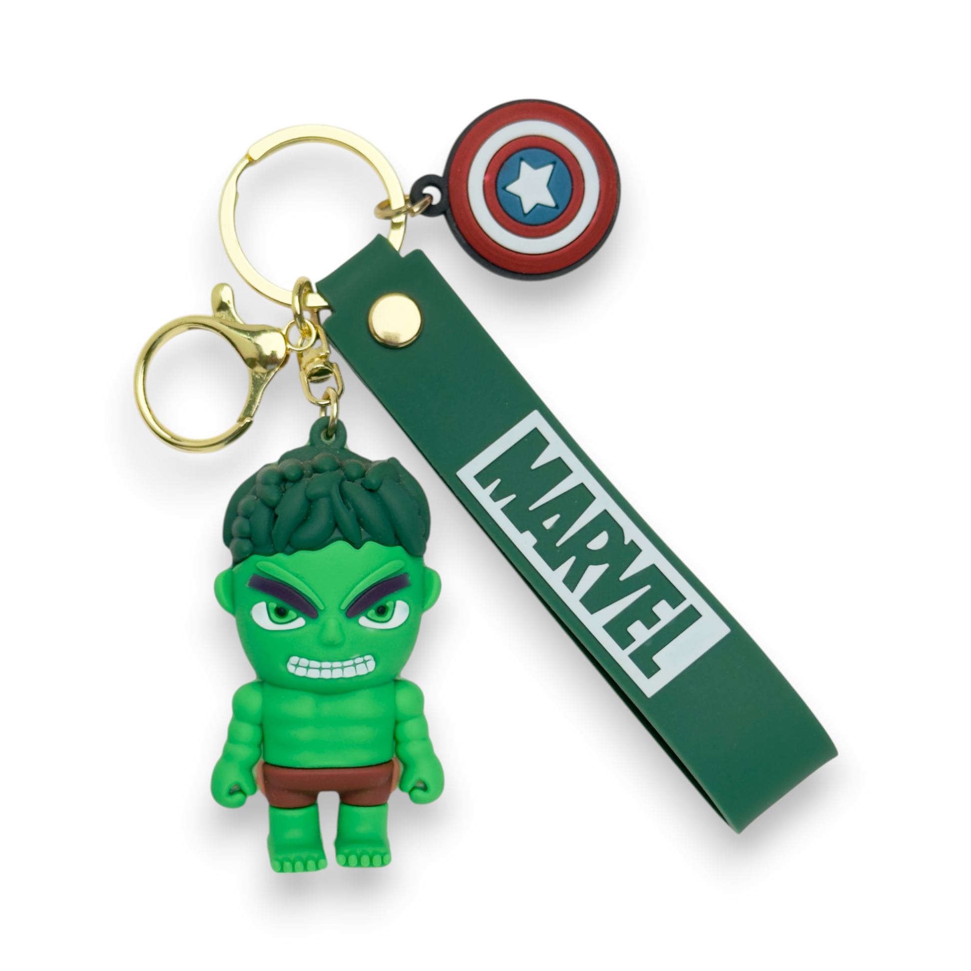 3D Hulk Figurine Keychain with Captain America Shield for Bags