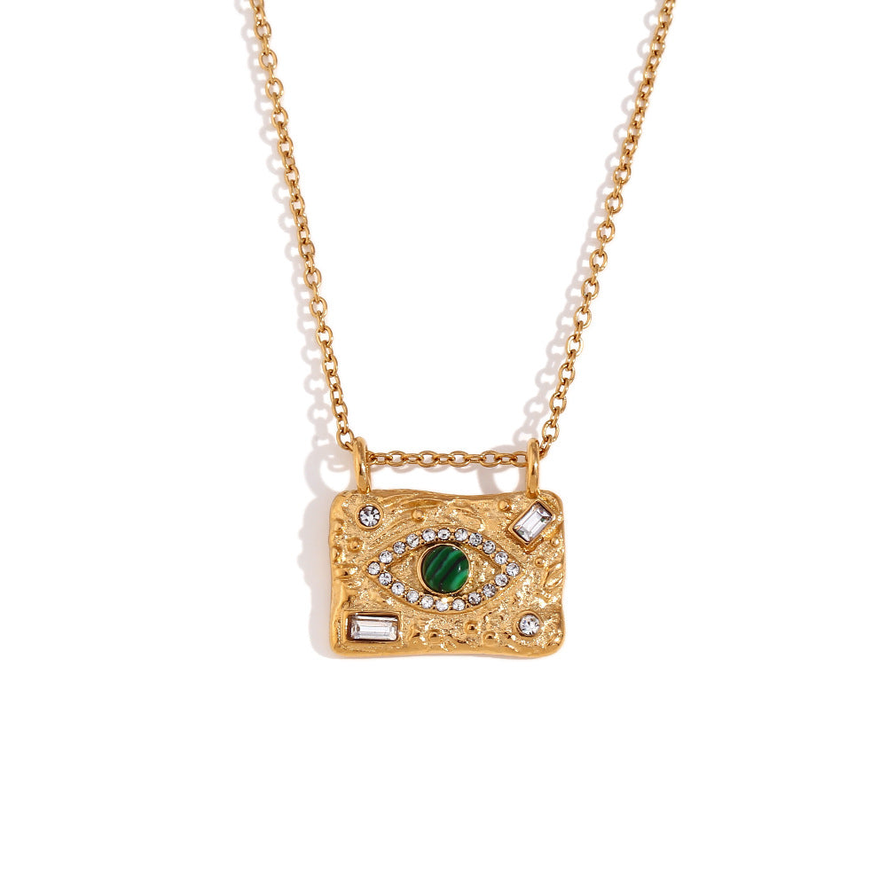 Mystic Malachite Evil Eye Necklace