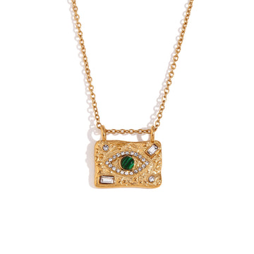 Mystic Malachite Evil Eye Necklace
