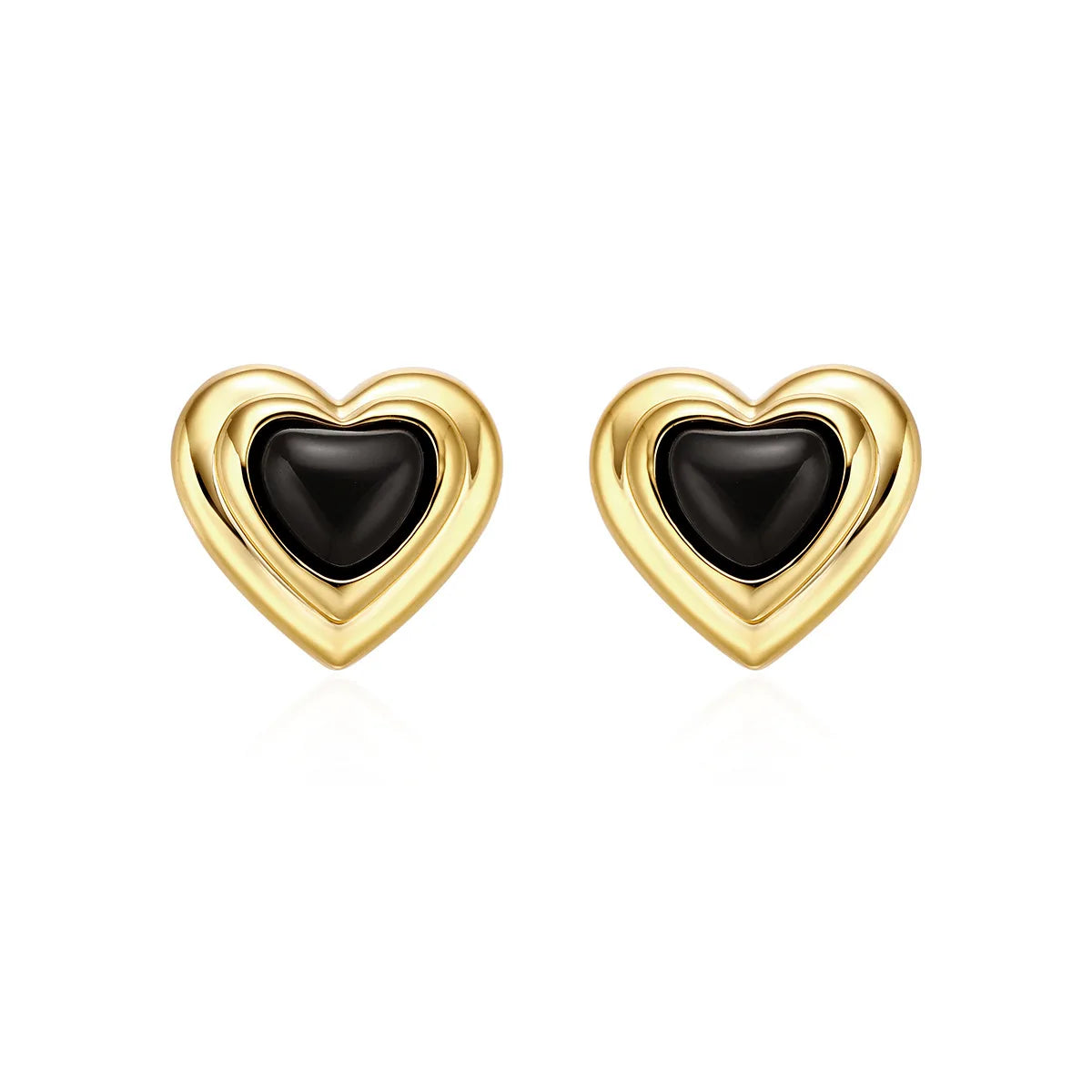 Noir Luxe Heart Studs