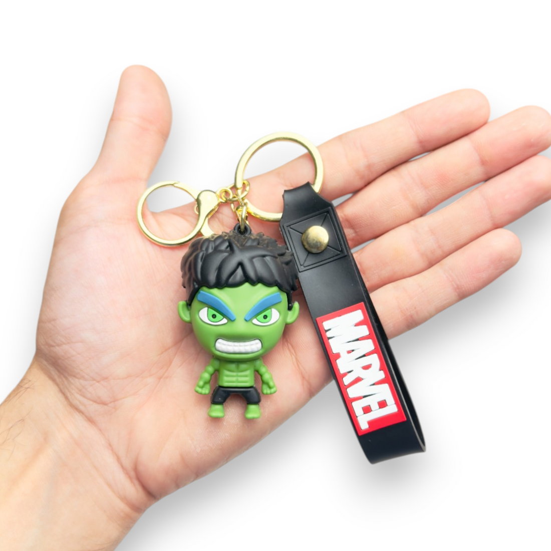 Mighty Hulk Smash Keychain with Marvel Logo Strap