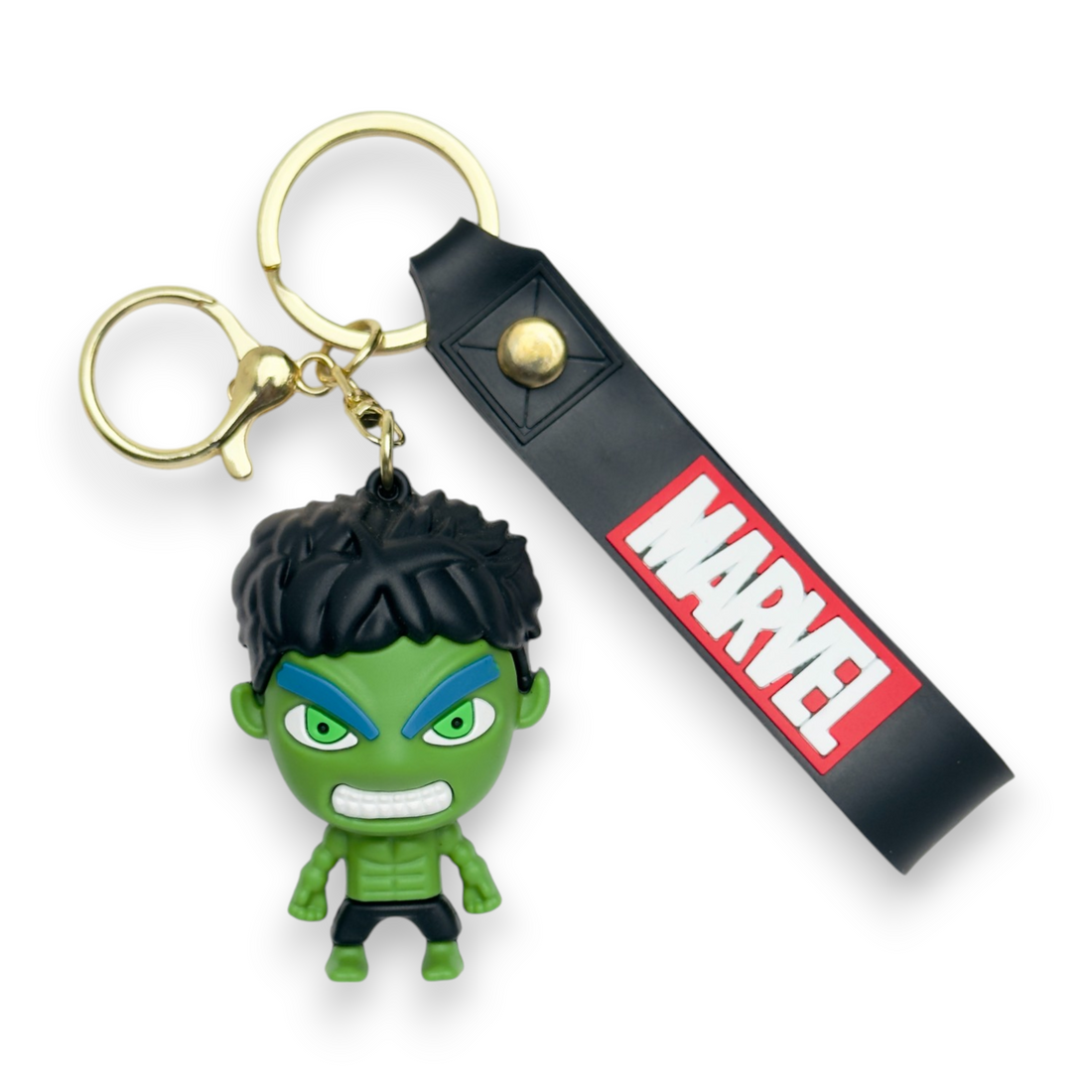 Mighty Hulk Smash Keychain with Marvel Logo Strap